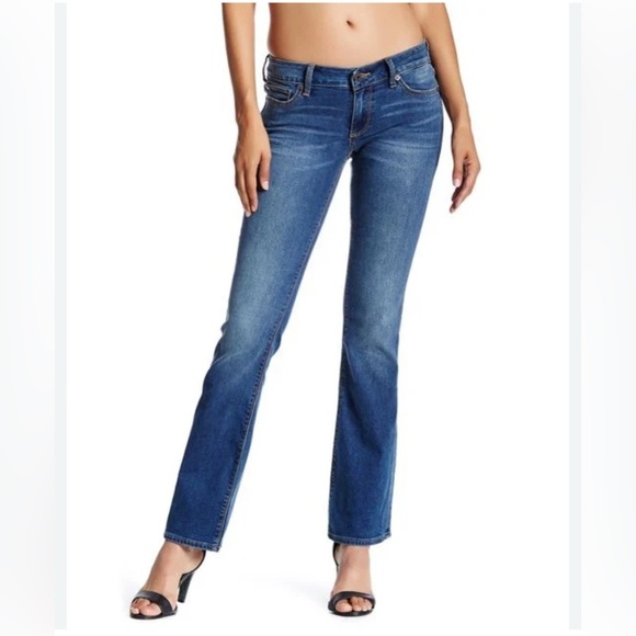 Lucky Brand Lolita Boot Cut Jeans Sz 10/30 Ankle Dark Wash White Denim - Picture 1 of 9